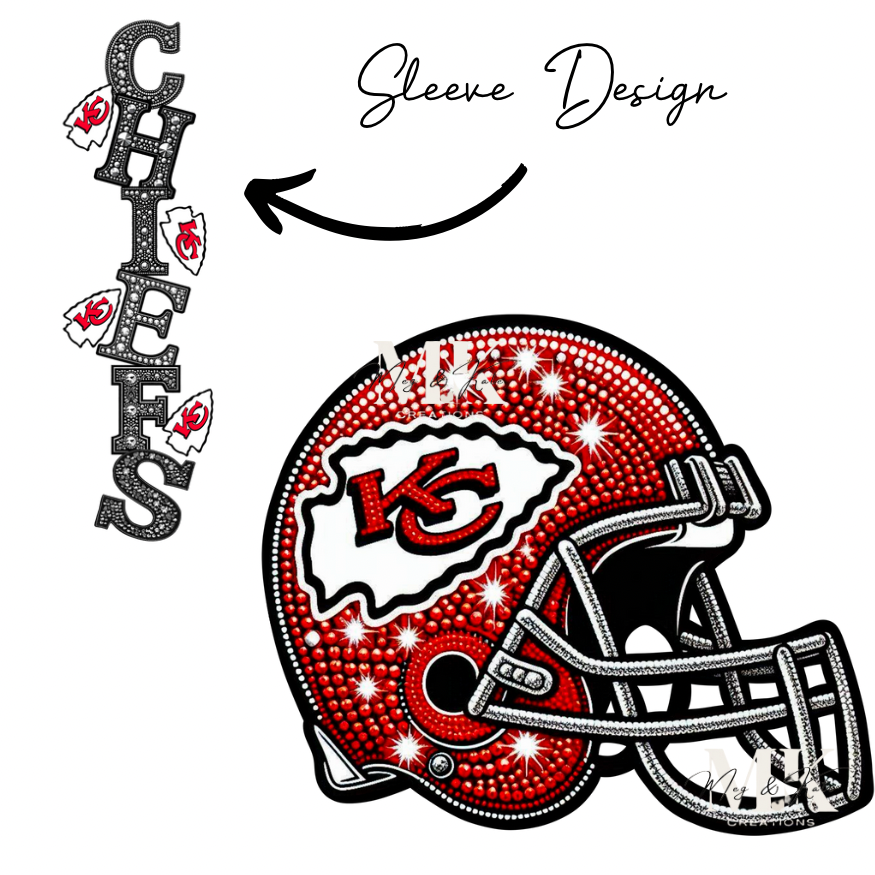 Custom Rhinestone Chiefs Chiefs rhinestone w/ sleeve DTF TRANSFER – MegandKateCreations