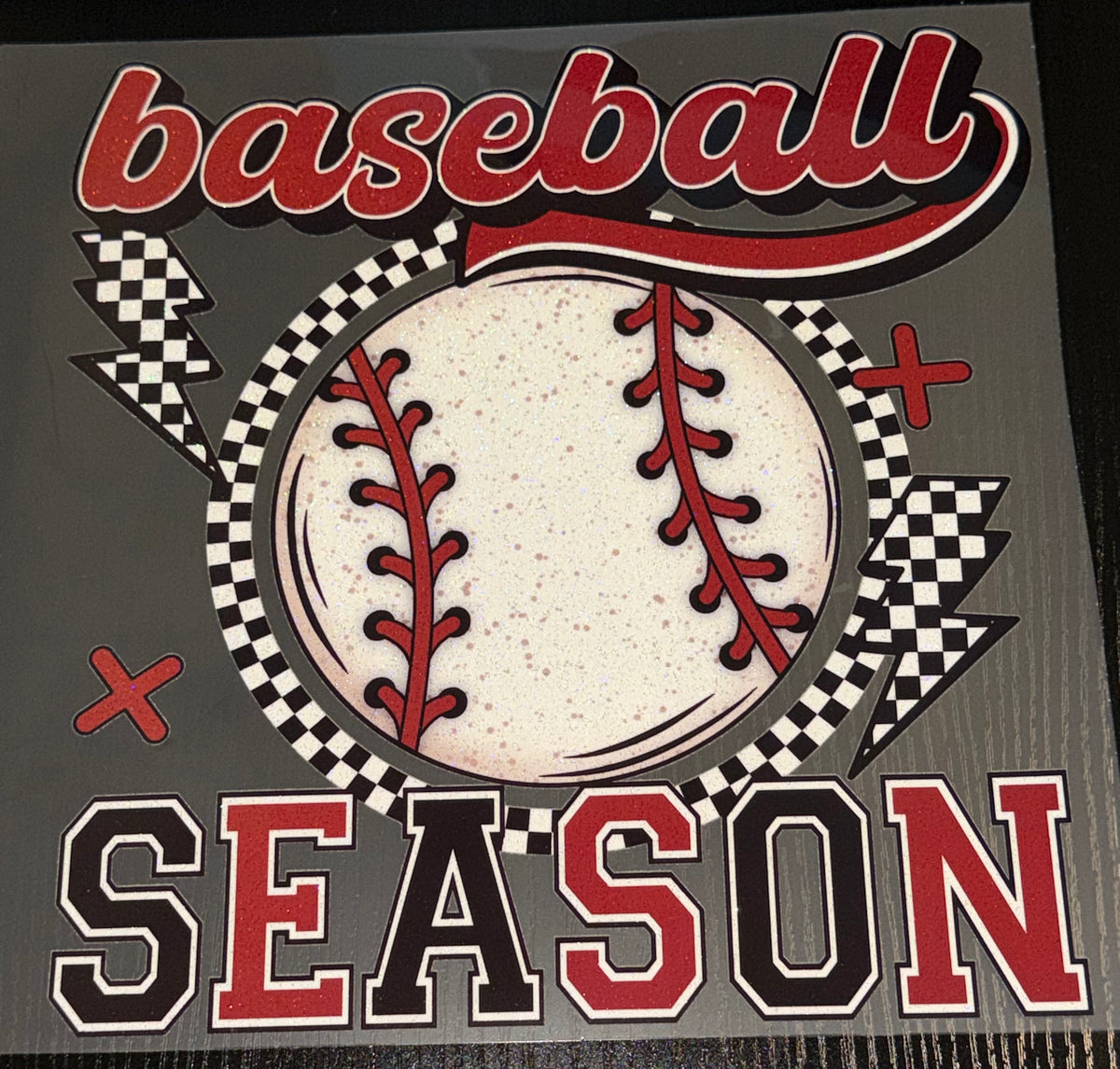 Baseball Season Glitter Screen Print