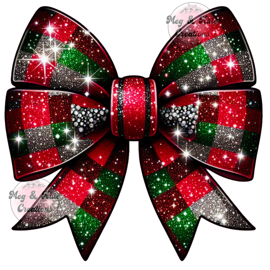 Christmas Plaid Bow DTF TRANSFER