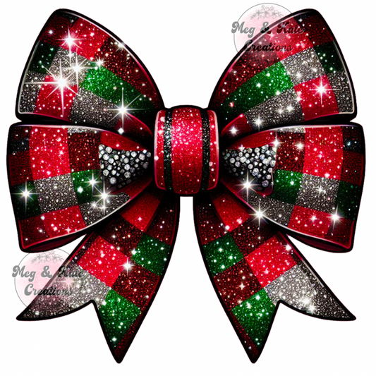Christmas Plaid Bow DTF TRANSFER