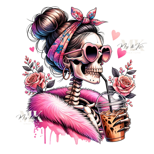 Boujee Pink Skeleton DTF TRANSFER