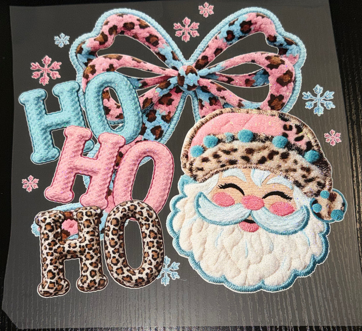 Ho Ho Ho Santa Glitter Screen Print