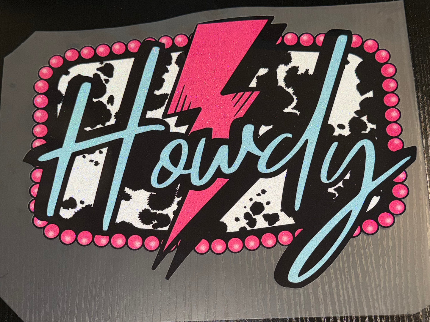 Howdy Glitter Screen Print