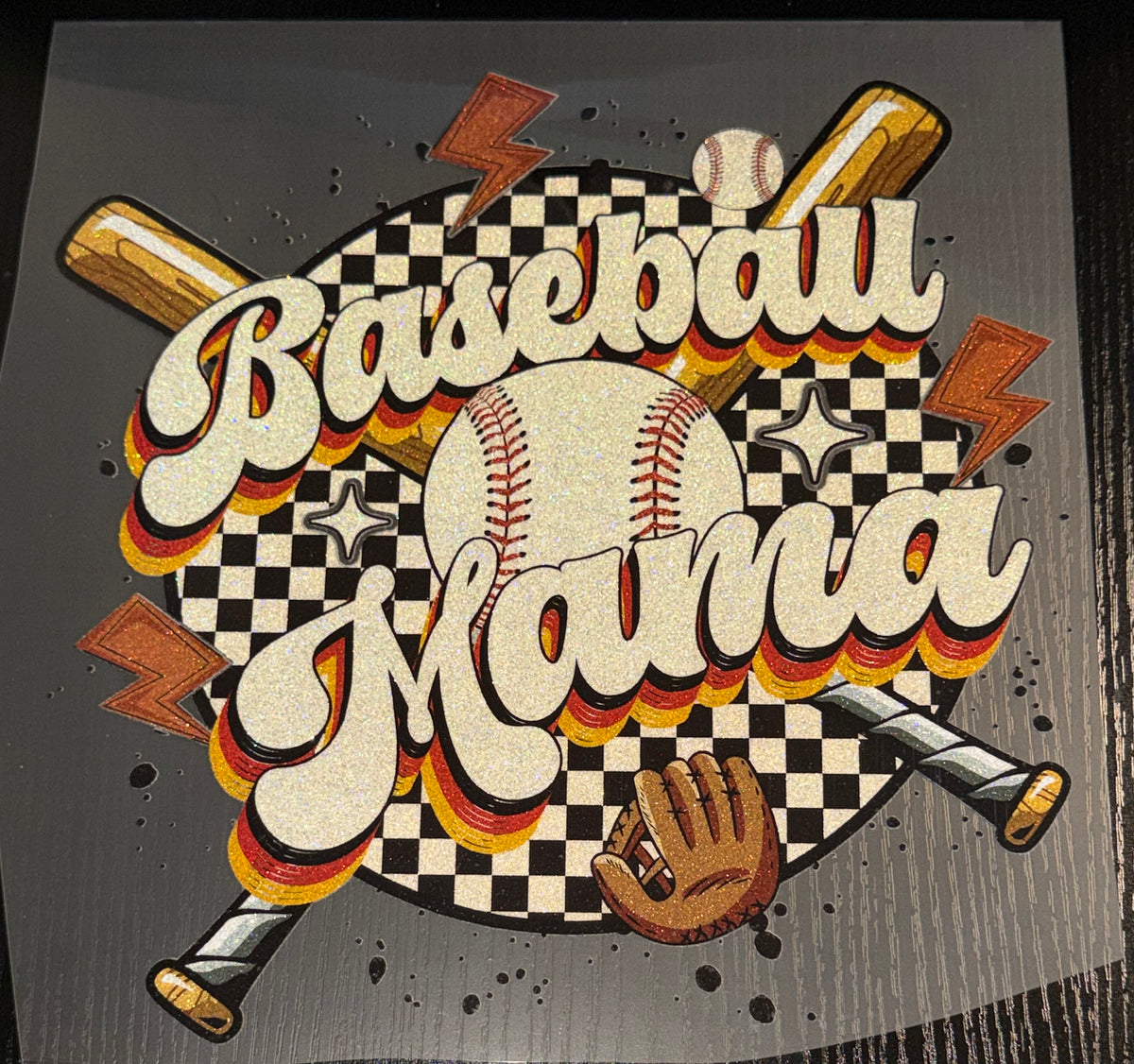 Baseball Mama Glitter Screen Print