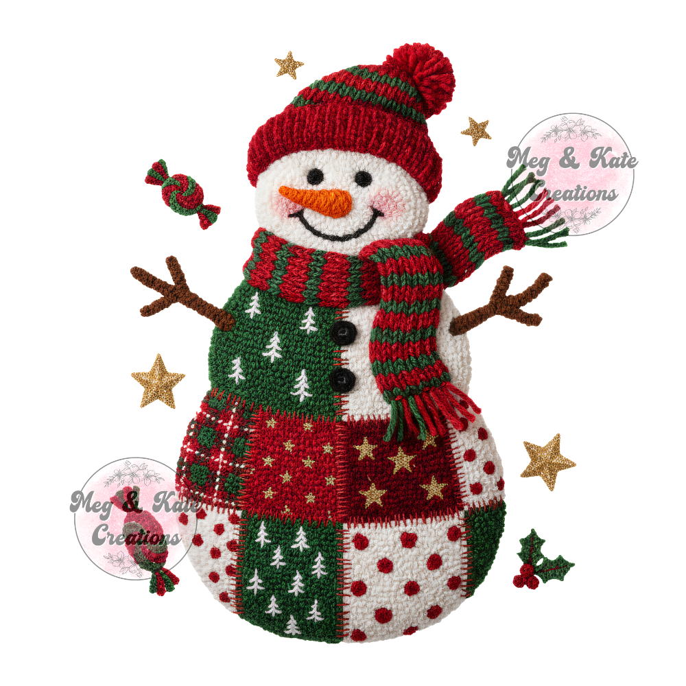 Faux Yarn Snowman DTF TRANSFER