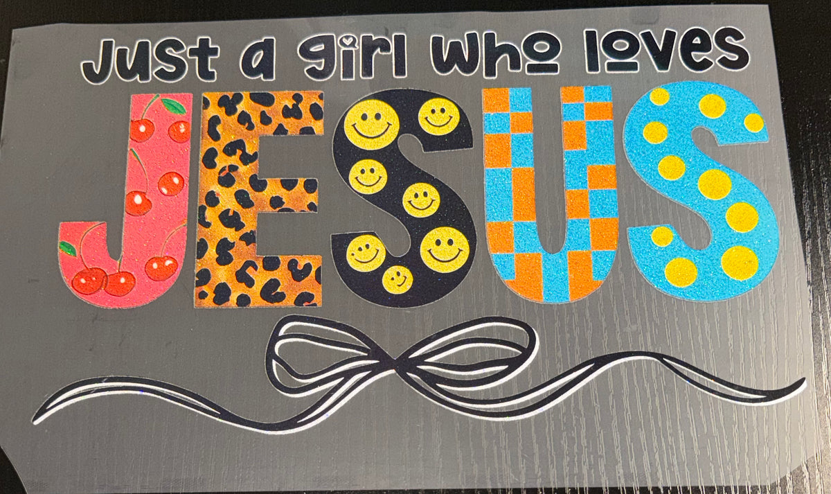 Just a Girl Who Loves Jesus Glitter Screen Print