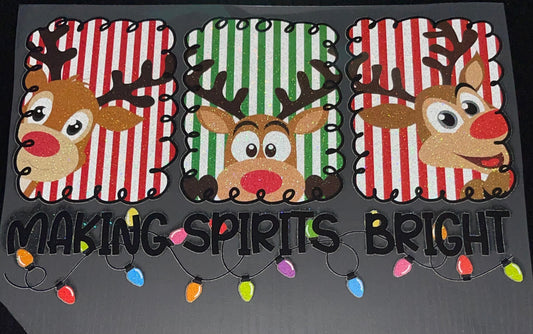 Making Spirits Bright Glitter Screen Print