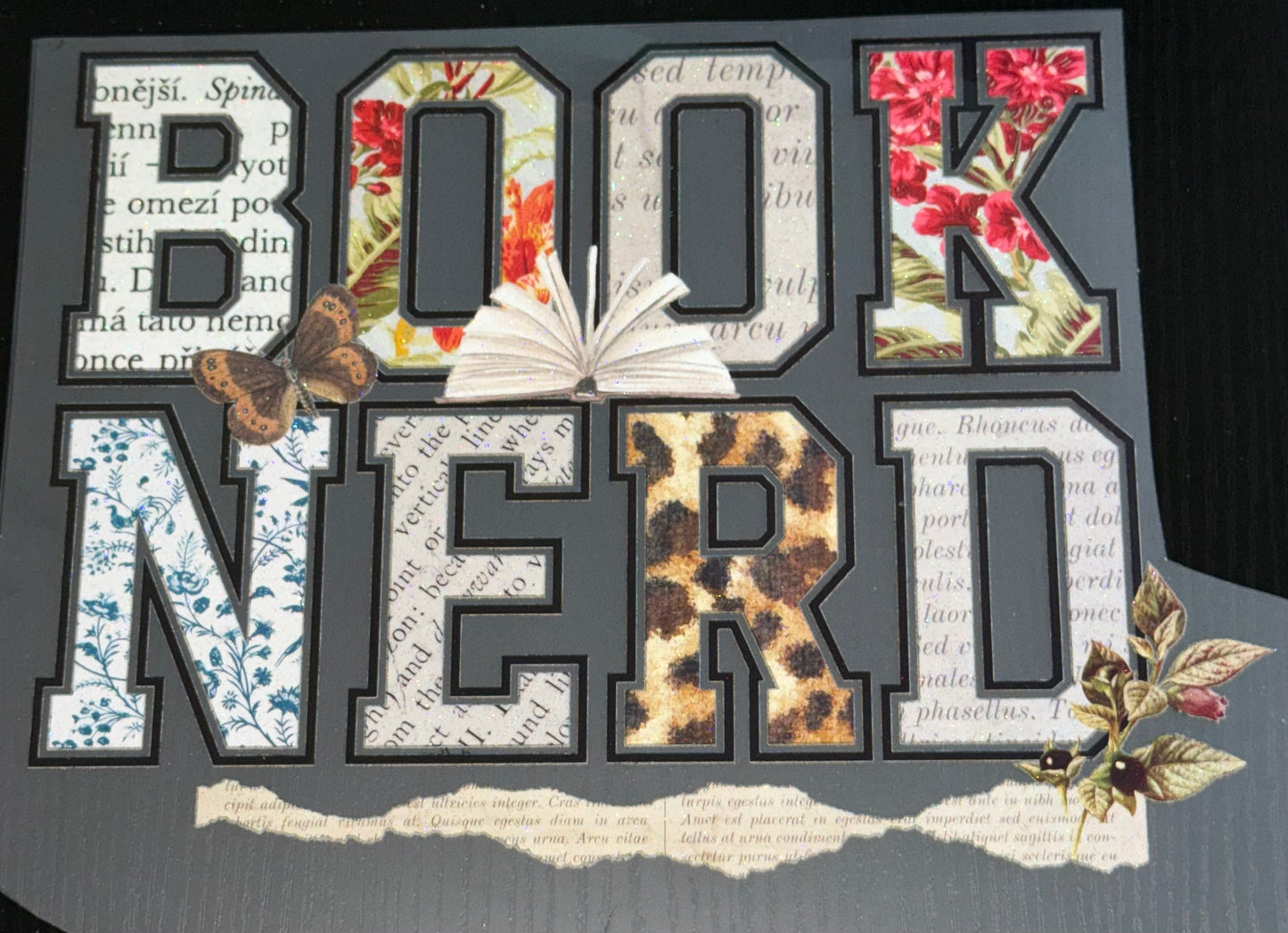 Book Nerd Glitter Screen Print