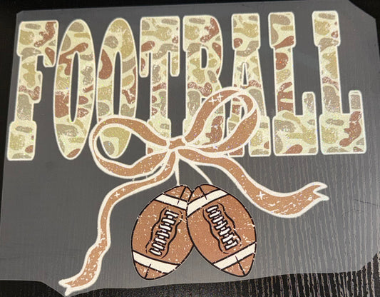 Camo Football Glitter Screen Print