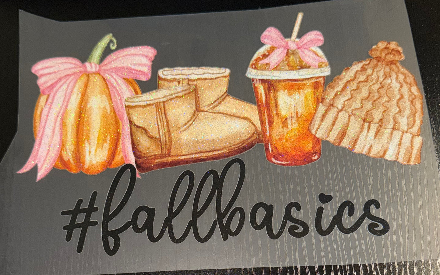 Fall Basics (Black) Glitter Screen Print