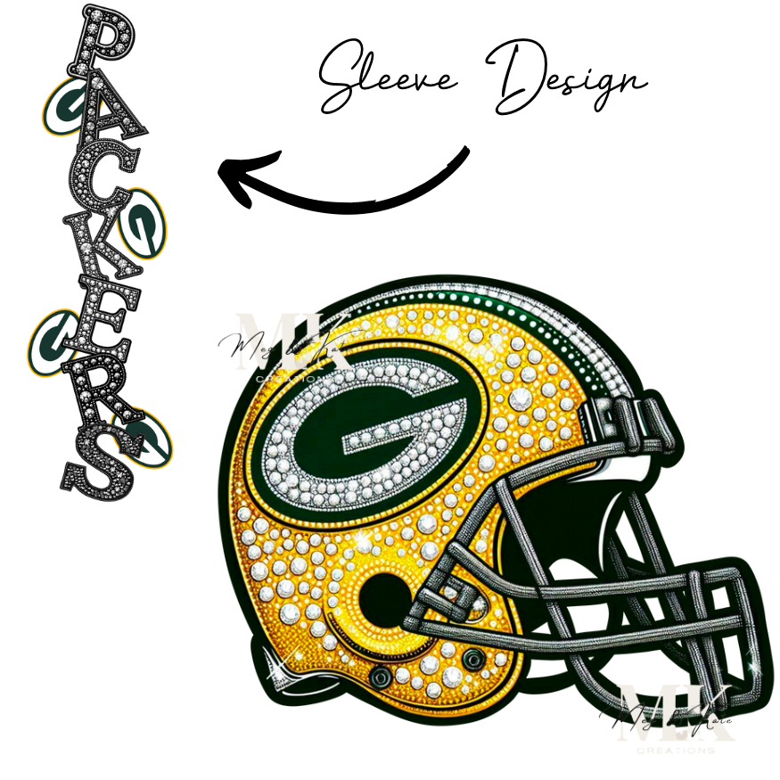 Packers rhinestone w/ sleeve  DTF TRANSFER