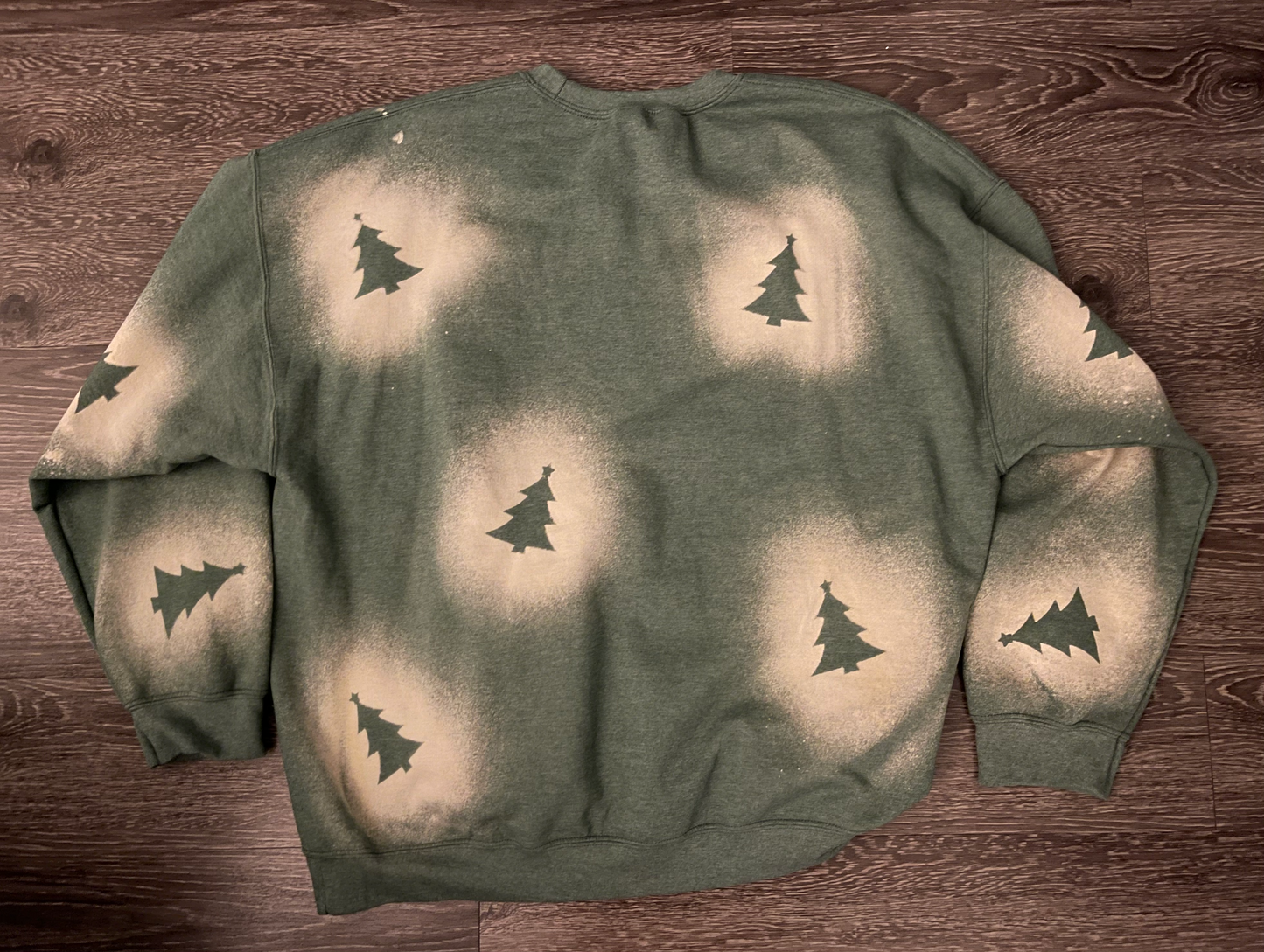 Bleached Merry Christmas with Trees