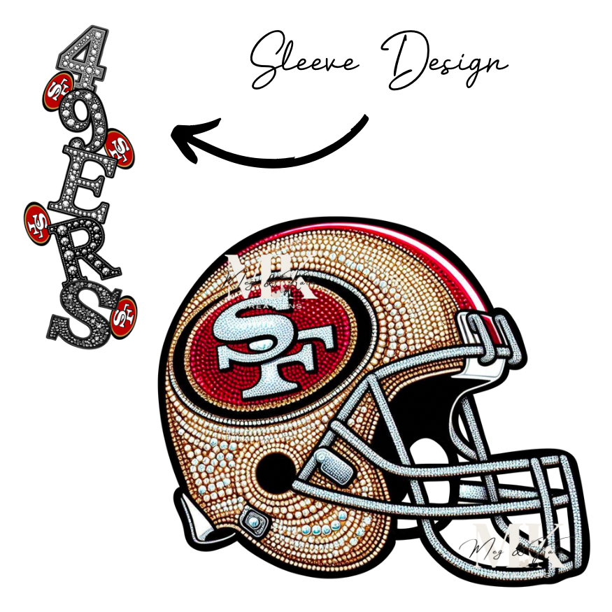 49ers rhinestone w/ sleeve  DTF TRANSFER