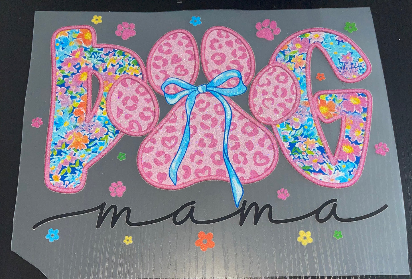 Pink Dog Mama Glitter Screen Print