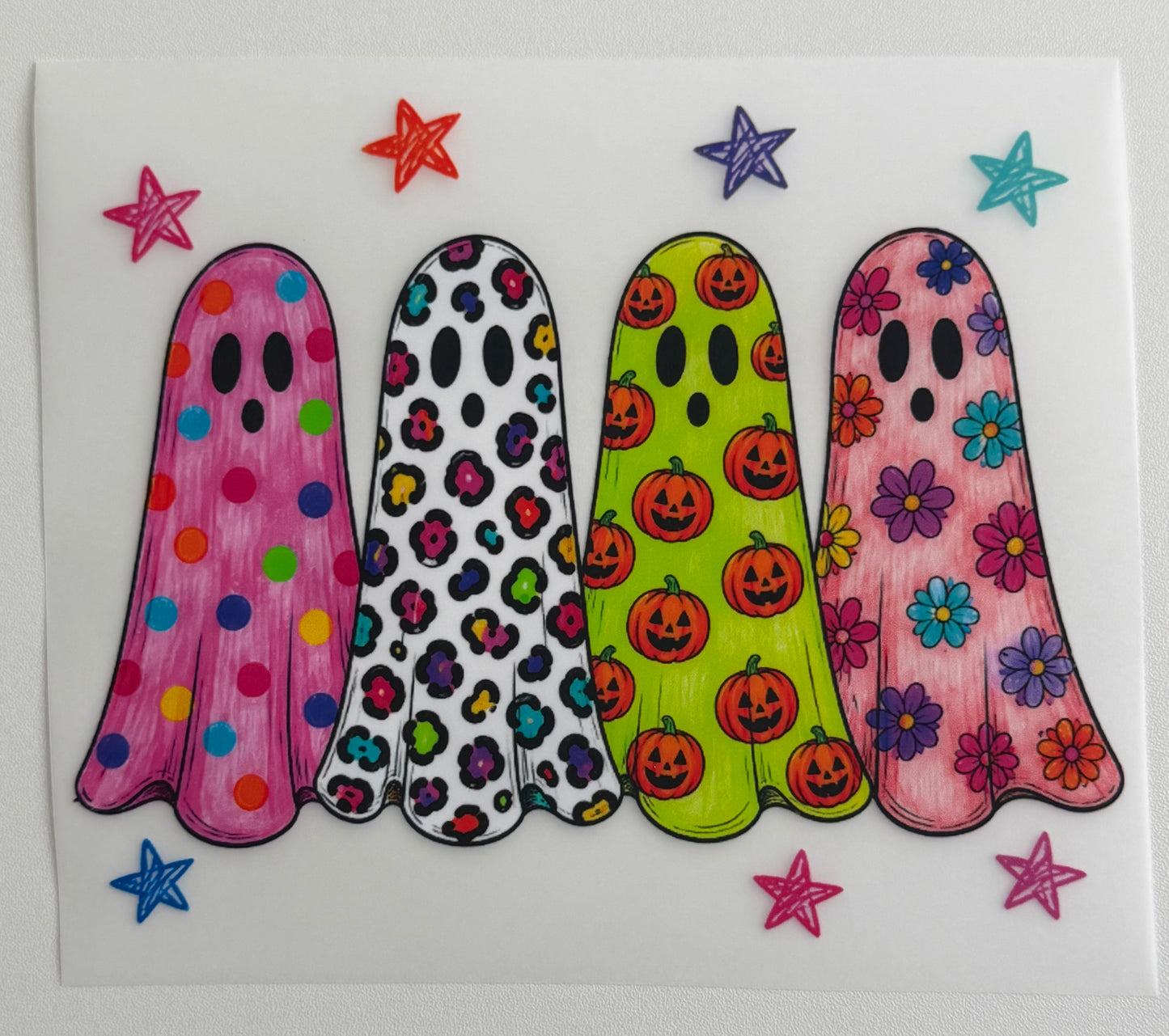 Colorful Ghosts DTF Transfer