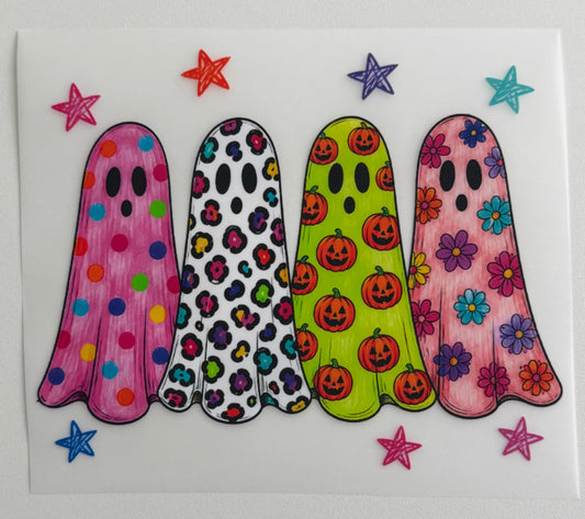 Colorful Ghosts DTF Transfer