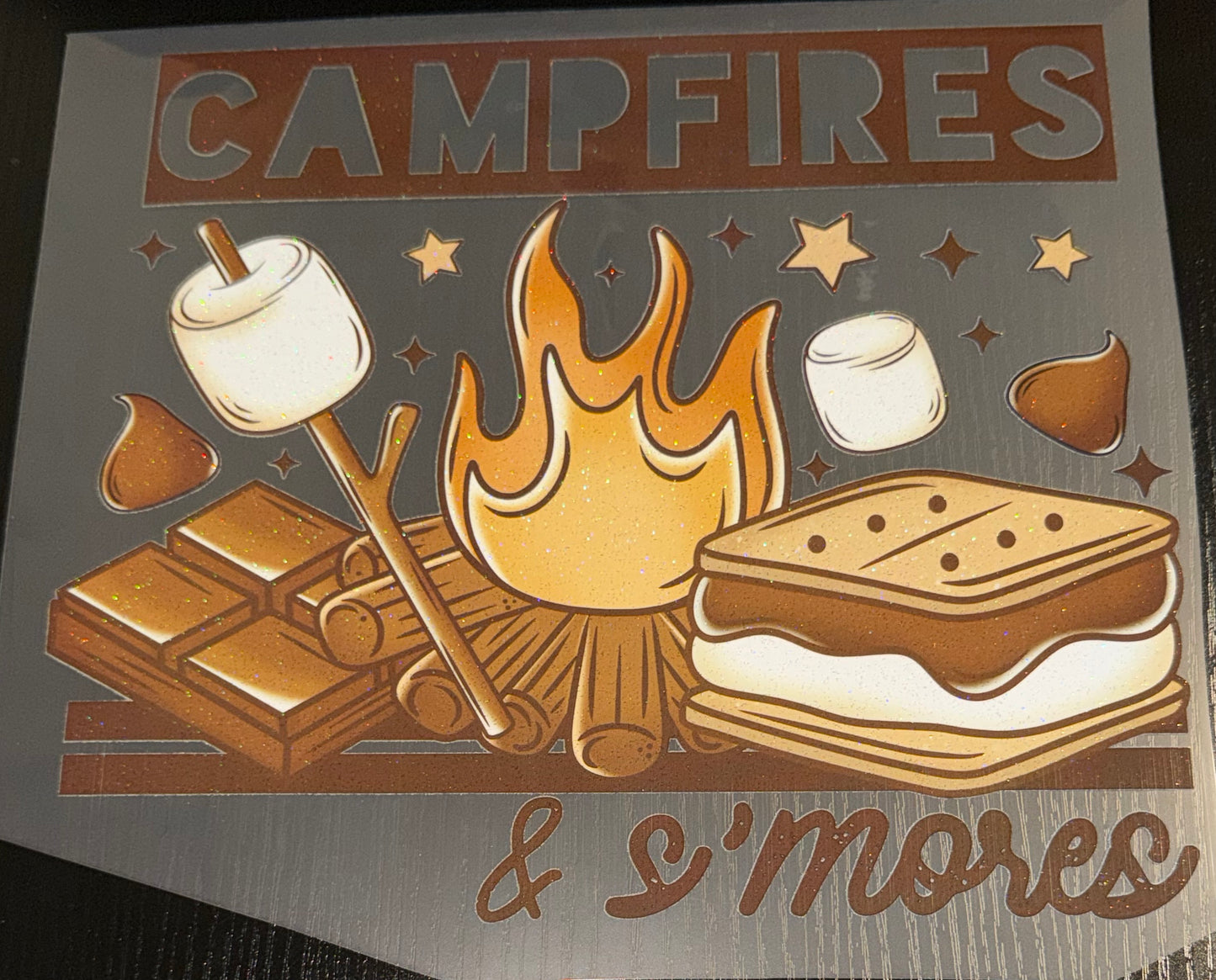Campfires & S’more’s Glitter Screen Print
