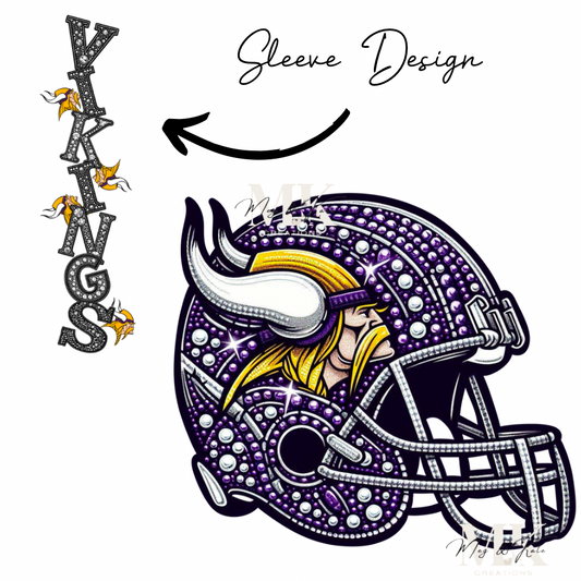 Vikings rhinestone w/ sleeve  DTF TRANSFER