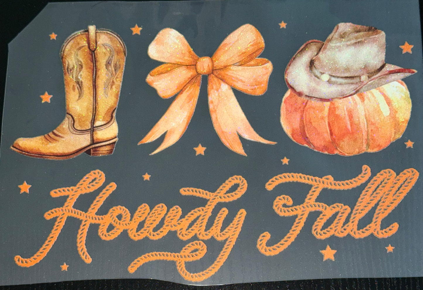 Howdy Fall Glitter Screen Print