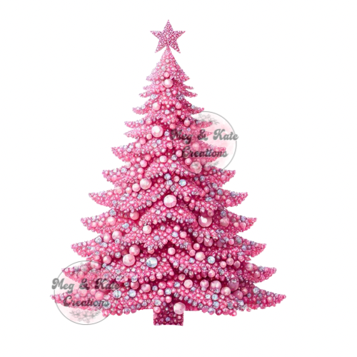 Pink Christmas Tree DTF TRANSFER