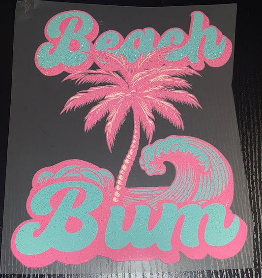 Beach Bum Pink Glitter Screen Print