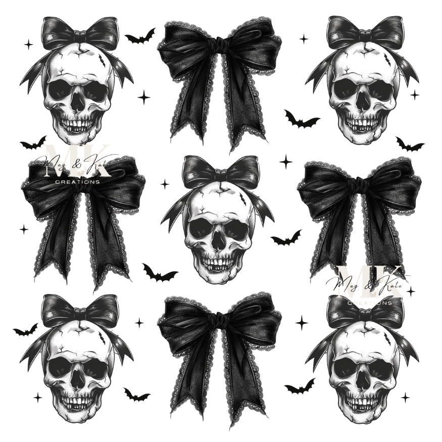 Skulls and Bows DTF Transfer