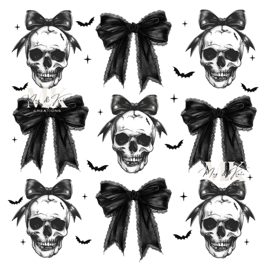 Skulls and Bows DTF Transfer