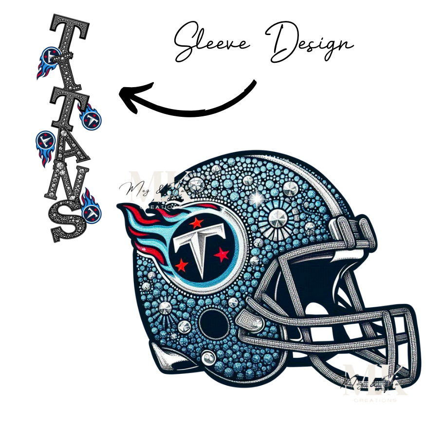Titans rhinestone w/ sleeve  DTF TRANSFER