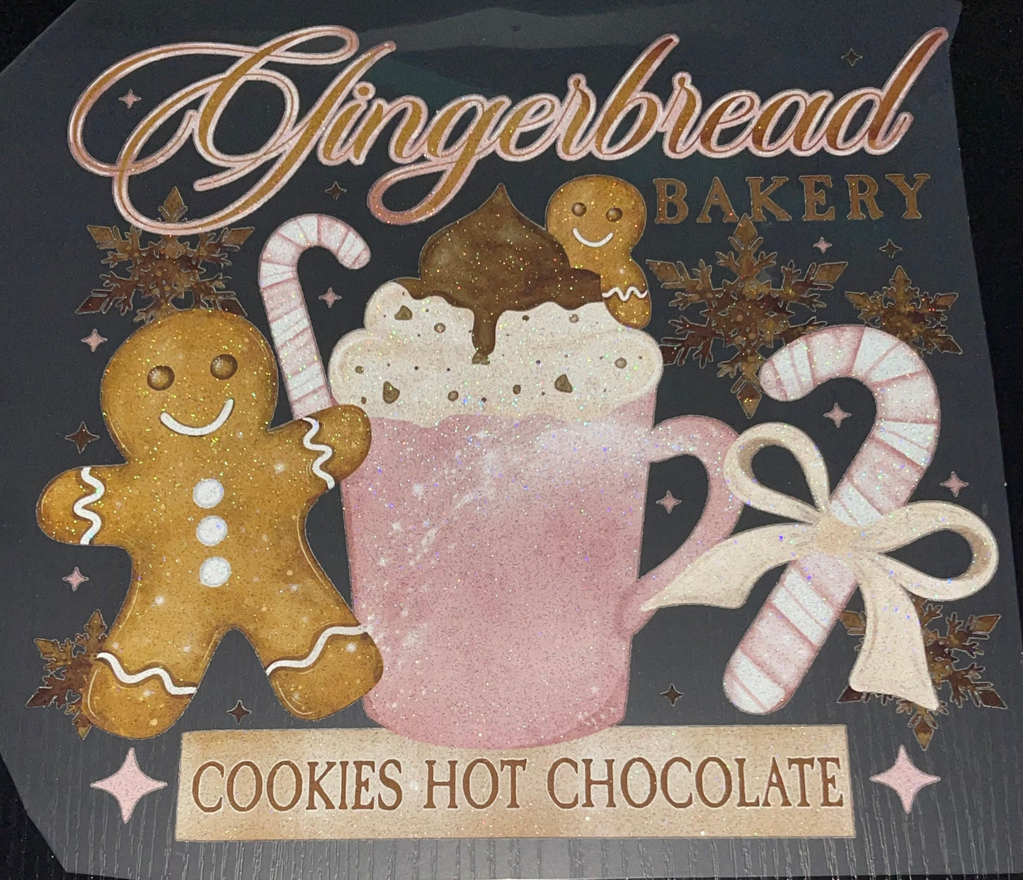 Gingerbread Bakery Glitter Screen Print