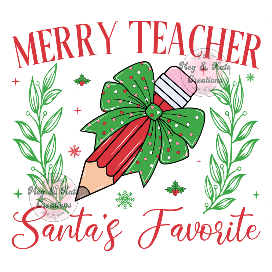 Merry Teacher DTF TRANSFER