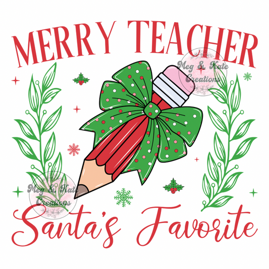 Merry Teacher DTF TRANSFER