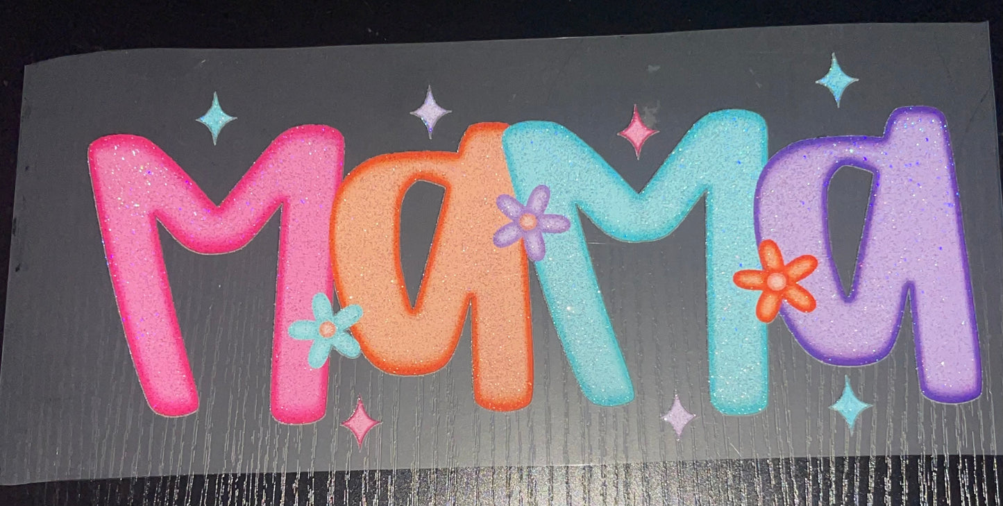 Mama Neon Glitter Screen Print