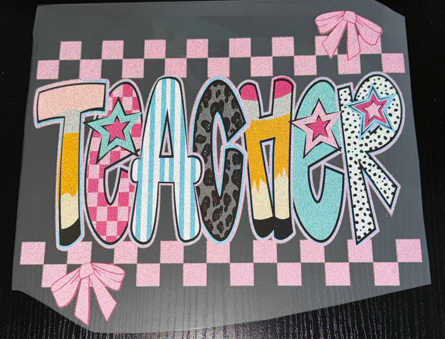 Teacher Glitter Screen Print