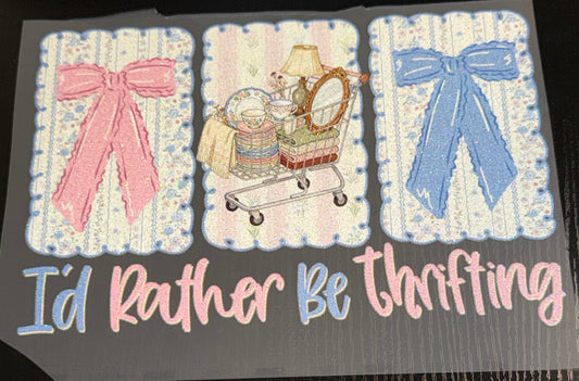 I’d Rather Be Thrifting Glitter Screen Print