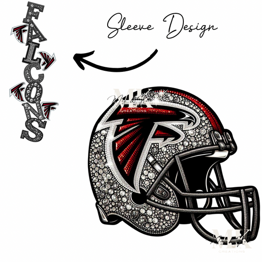 Falcons rhinestone w/ sleeve  DTF TRANSFER