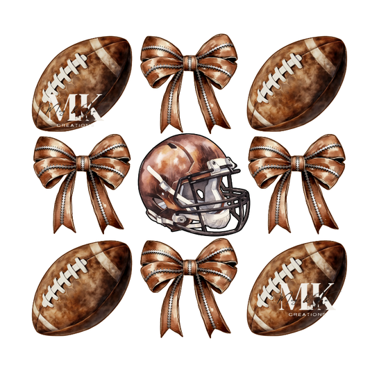 Footballs, Helmet, Bows DTF Transfer
