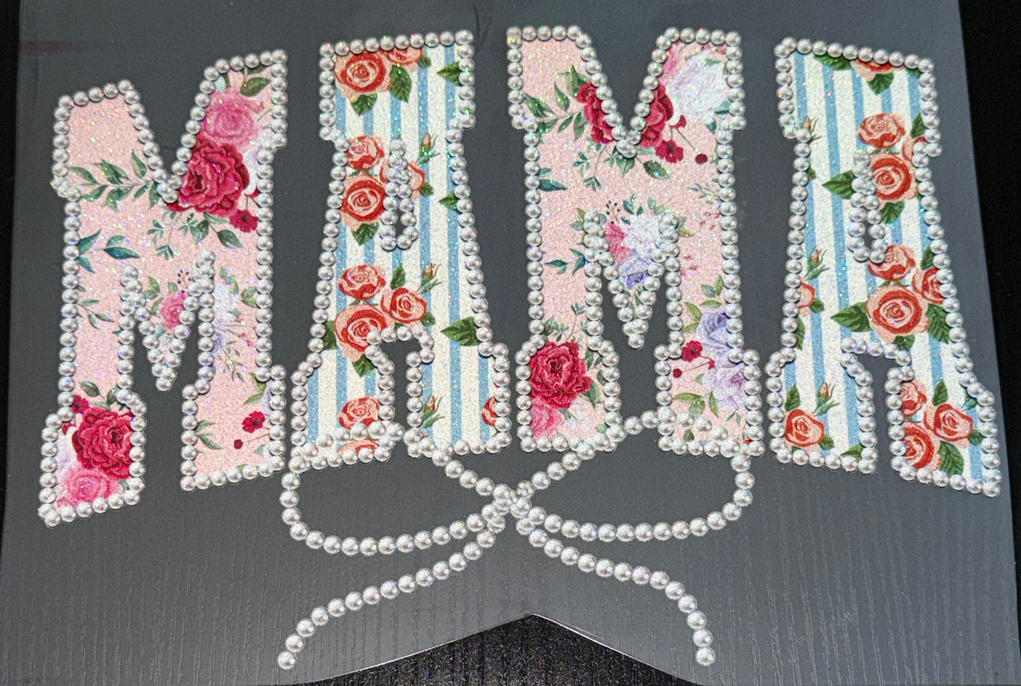 Mama Pearls Glitter Screen Print