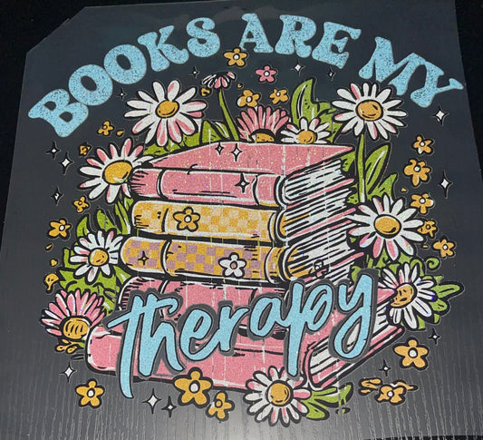 Books are My Therapy Glitter Screen Print