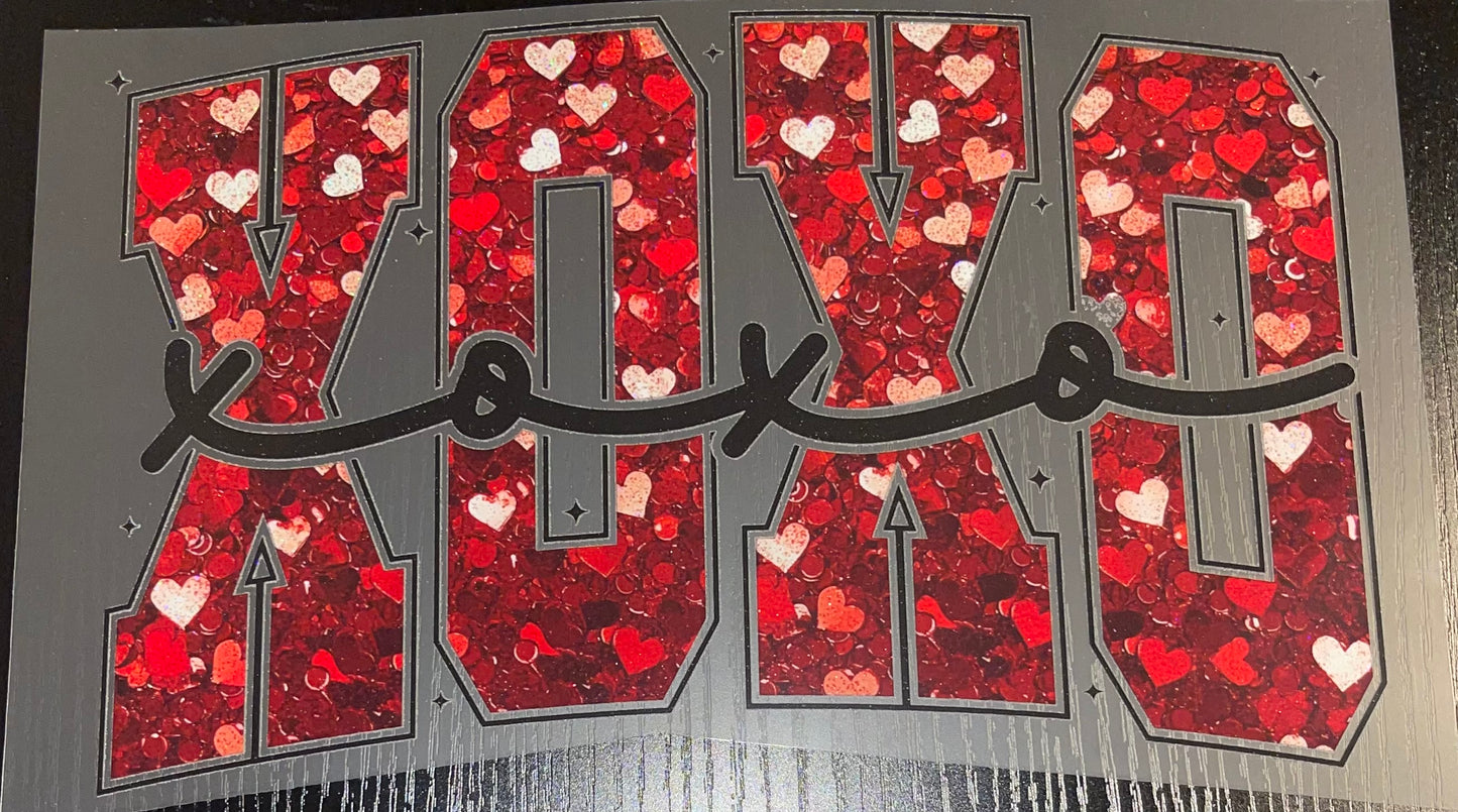 Red XOXO Glitter Screen Print