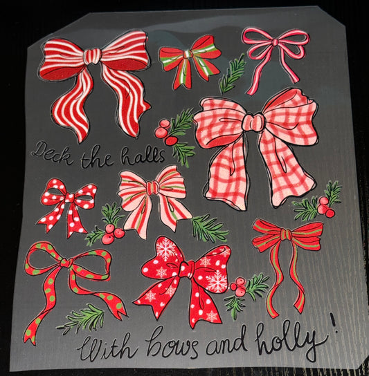 Deck the Halls with Bows & Holly Glitter Screen Print
