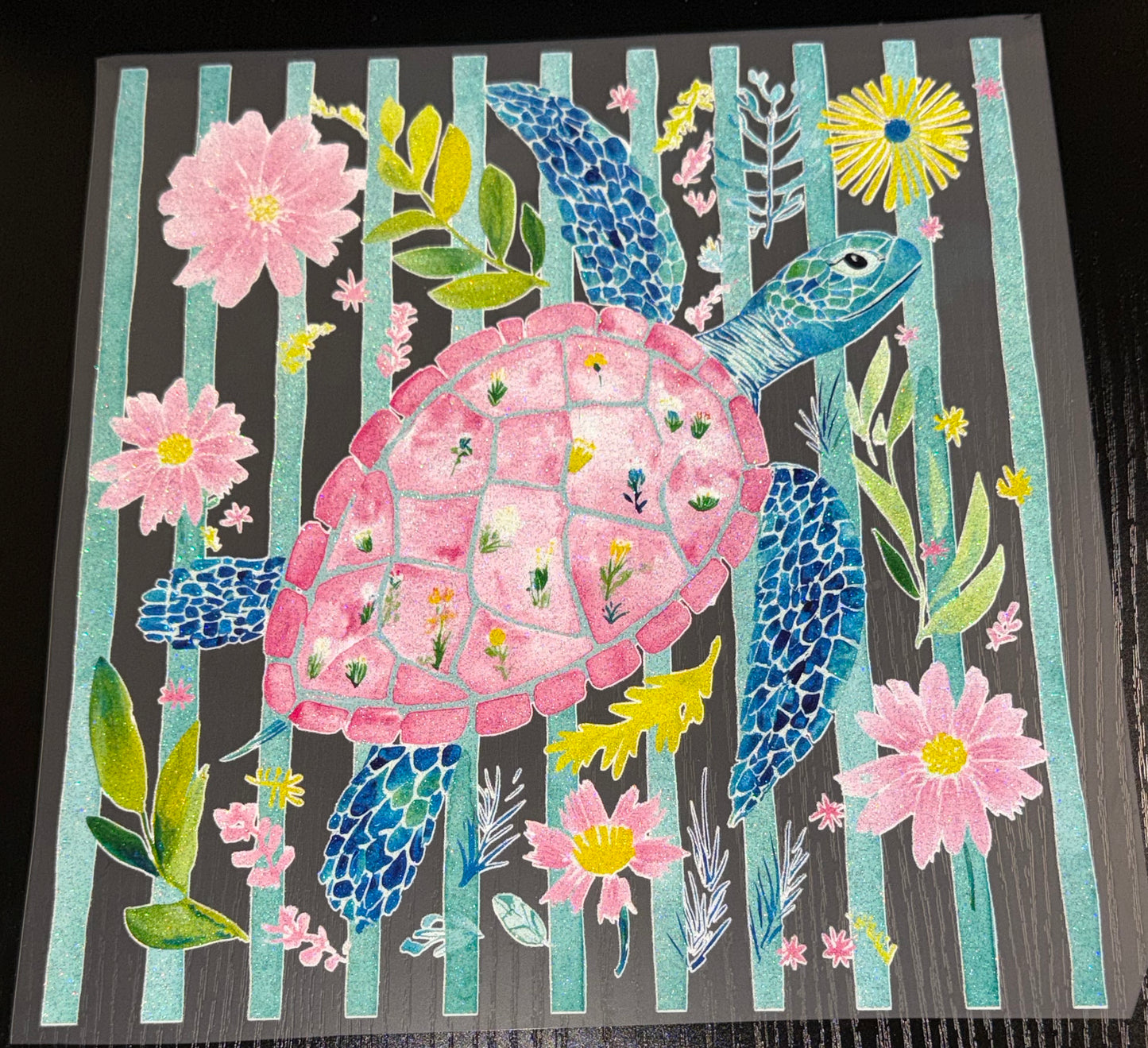 Turtle Glitter Screen Print