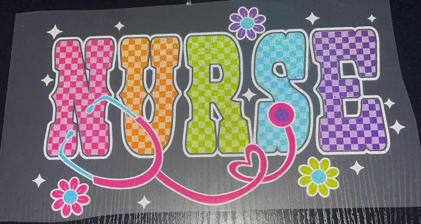 Nurse Neon Glitter Screen Print