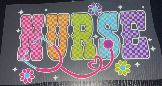 Nurse Neon Glitter Screen Print