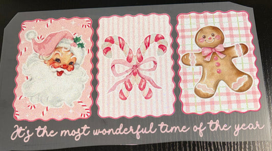 Most Wonderful Time Santa Glitter Screen Print