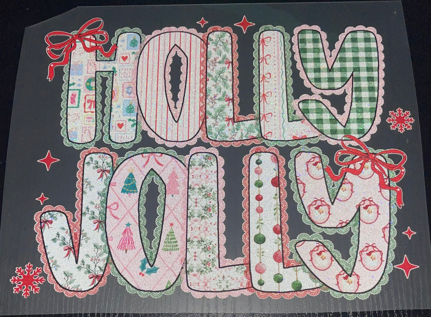 Holly Jolly Glitter Screen Print