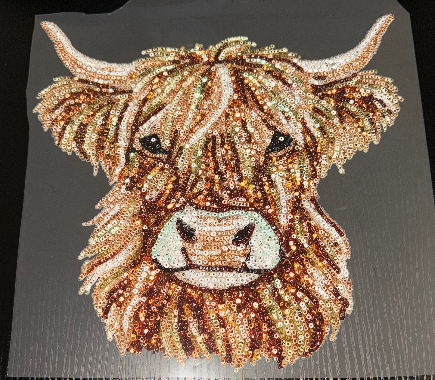 Sequin Highland Cow Glitter Screen Print
