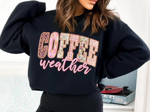 Coffee Weather Glitter Screen Print