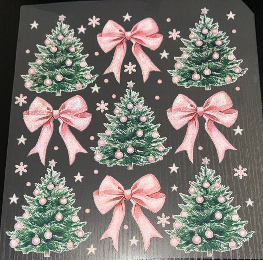 Christmas Tree Coquette Glitter Screen Print