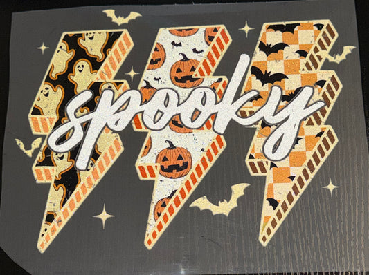 Spooky Lightning Bolt Glitter Screen Print