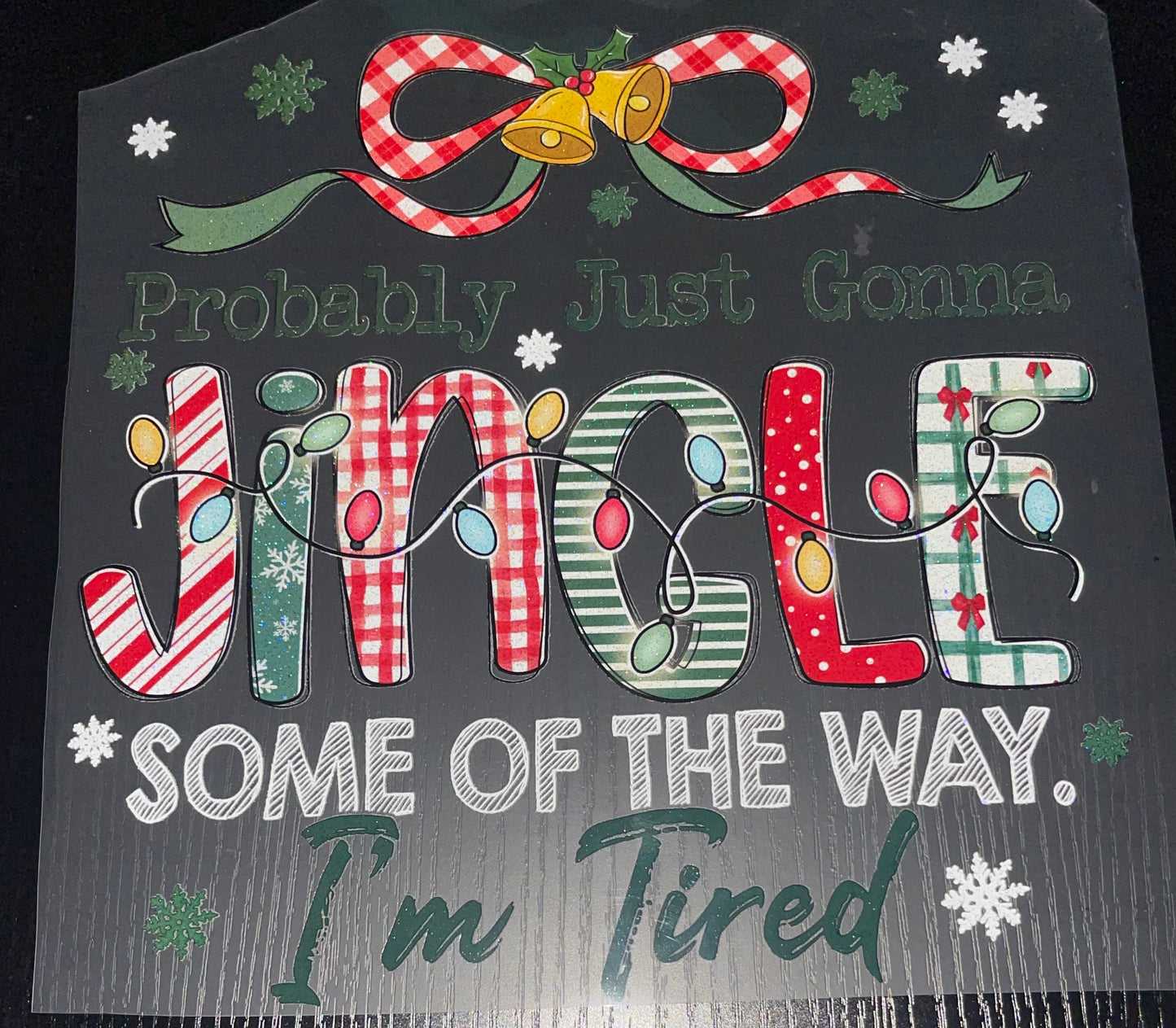 Jingle Some of the Way Glitter Screen Print